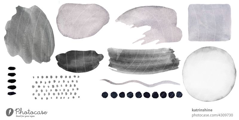 Aquarell grau gemalt Abstrakte Elemente abstrakt künstlerisch Farbe kreativ Grunge vereinzelt Kulisse Form Skizze platschen Fleck texturiert nass Hintergrund
