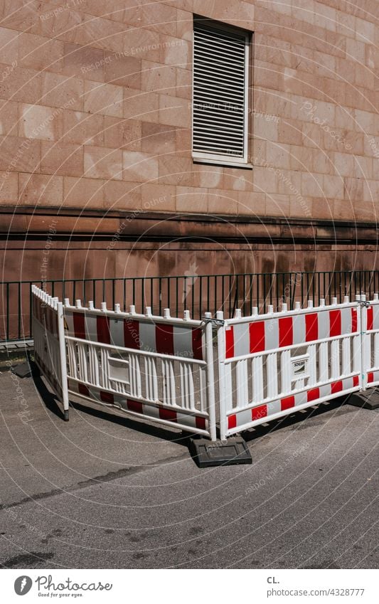 absperrung Absperrung Baustelle Barriere Sicherheit Straße Schutz Wand