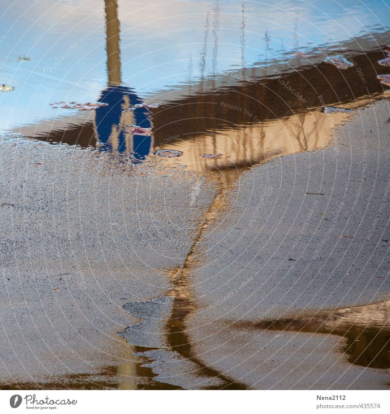 Feuchtgebiet Fußgänger Straße Verkehrszeichen Verkehrsschild Hafen nass Überschwemmung überschwemmt Wasser Pfütze Regenwasser Schilder & Markierungen Stadt
