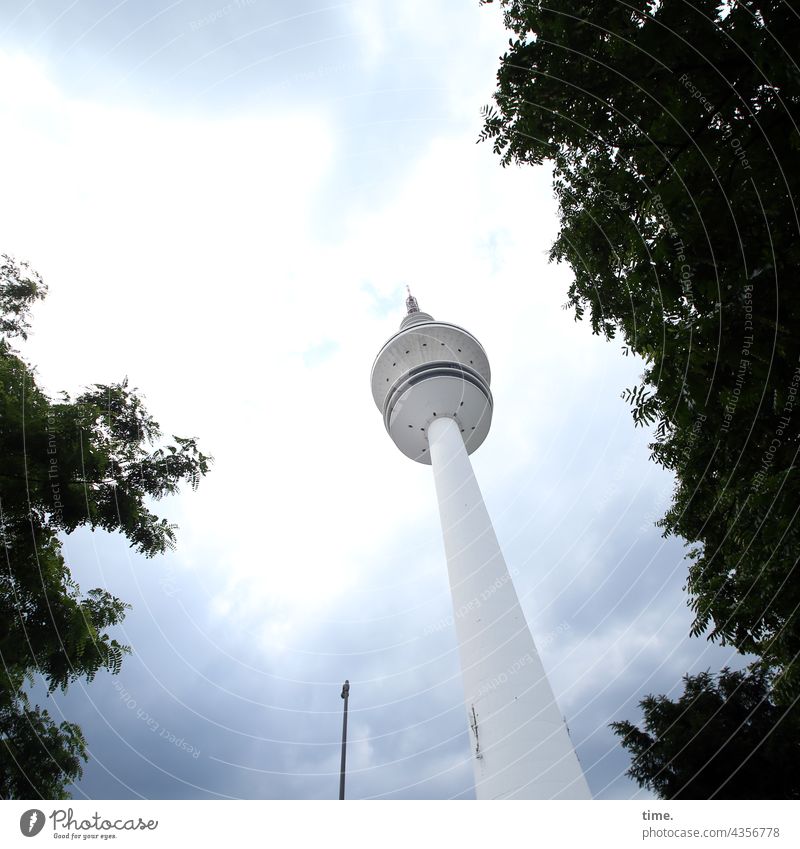 ParkTourHH21 | Telemichel fernsehturm baum himmel wolken hoch sehenswürdigkeit Pilgerstätte wahrzeichen Landmarke grünzeug