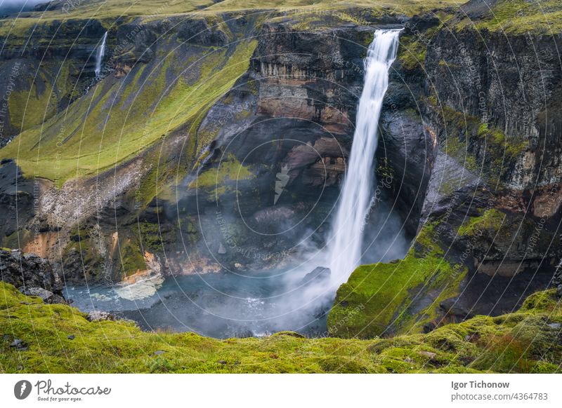 Haifoss-Wasserfall in Island - einer der höchsten Wasserfälle in Island, beliebtes Touristenziel haifoss reisen Natur Schönheit Schlucht Ansicht Fluss