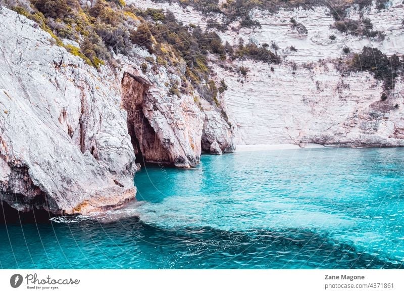 Küstenklippen, griechische Inseln, Ionisches Meer Küstenlandschaft Küstenstreifen Klippen Griechenland MEER türkis mediterran klares Wasser Korfu ionisch