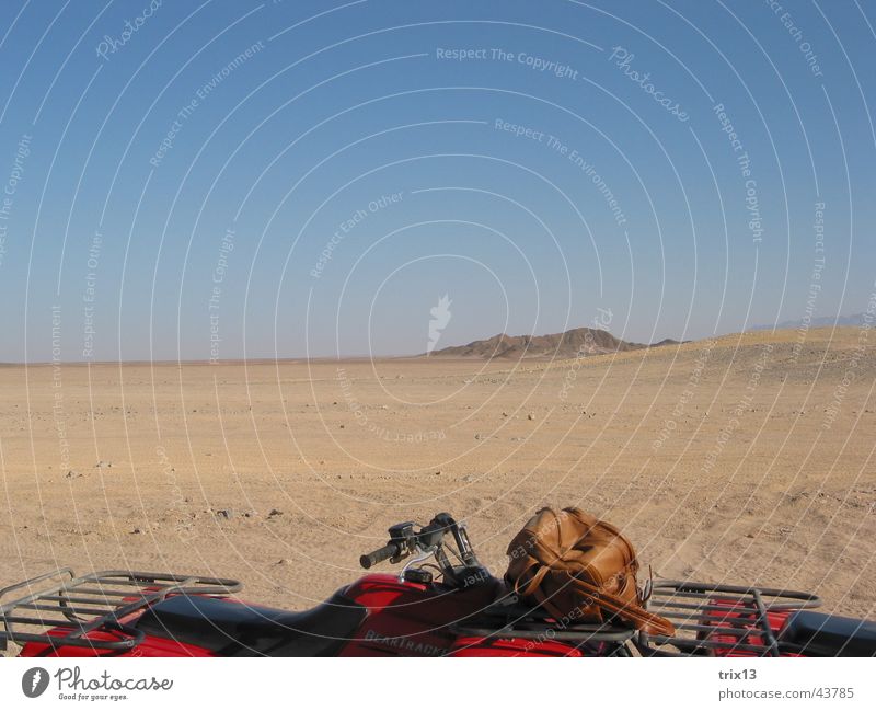 Quad Safari Buggy (Motorrad) rot braun Ferien & Urlaub & Reisen Ägypten Hurghada Wüste Himmel Sand blau Rotes Meer
