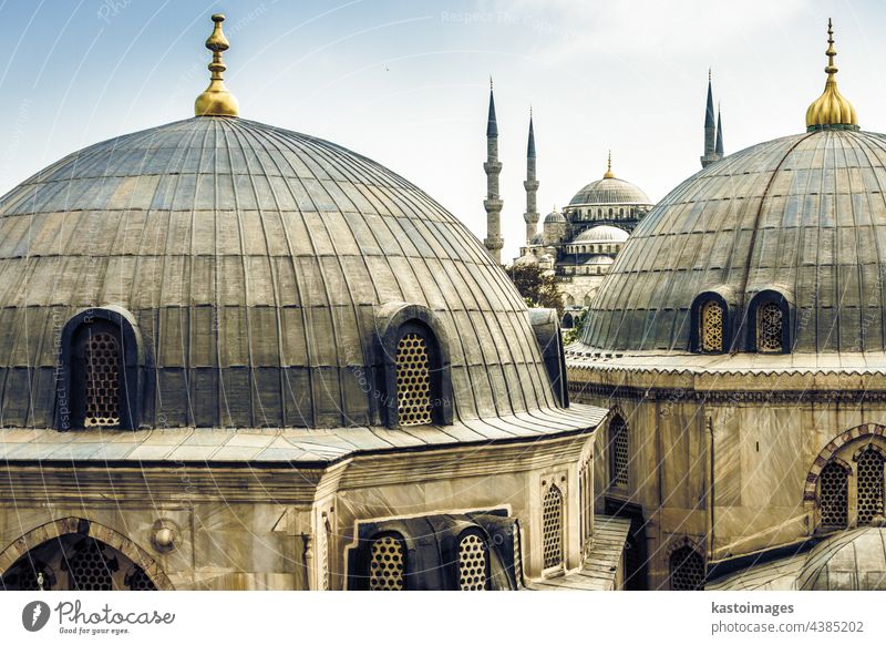 Blaue Sultan-Ahmed-Moschee in Istanbul, Türkei. Blaue Moschee Truthahn architektonisch Wahrzeichen Sultan Ahmet Architektur Konstantinopel Orient Religion Islam