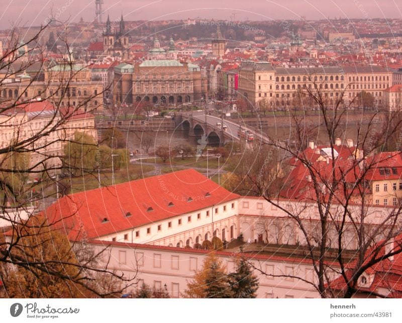 Prag - Blick auf die Altstadt Haus Architektur Brücke Fluss