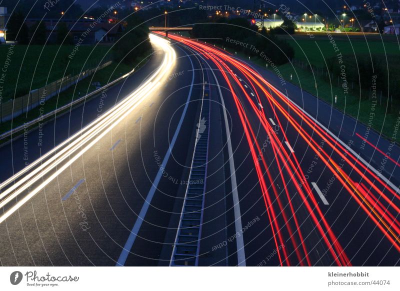 Autobahn A1 By Night Nacht Geschwindigkeit dunkel Langzeitbelichtung Licht Verkehr