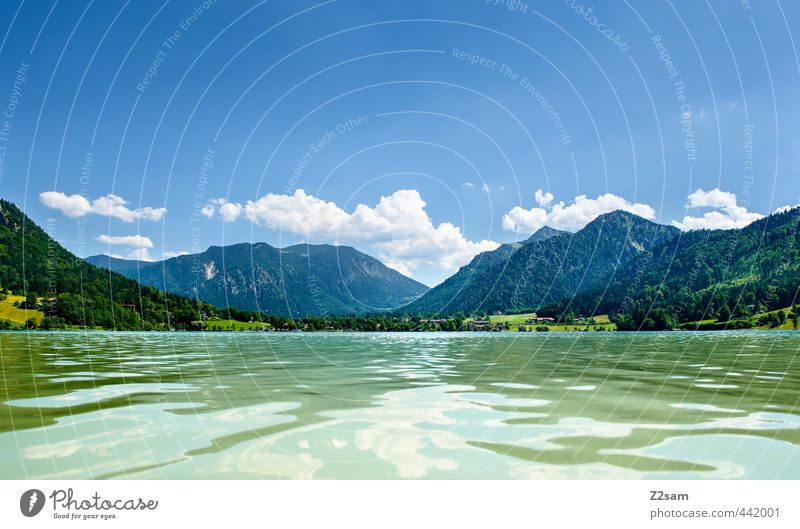 Schliersee Natur Landschaft Wasser Himmel Wolken Sommer Schönes Wetter Alpen Berge u. Gebirge frisch Unendlichkeit natürlich Sauberkeit ruhig Einsamkeit
