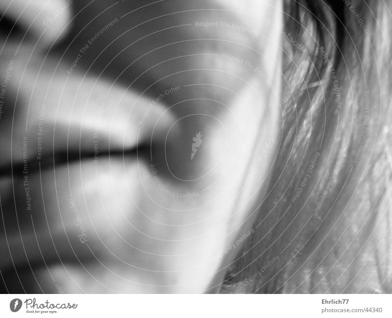 jacqueline Wange grinsen Lippen Frau Gesicht Haare & Frisuren Mund Schwarzweißfoto Detailaufnahme lachen