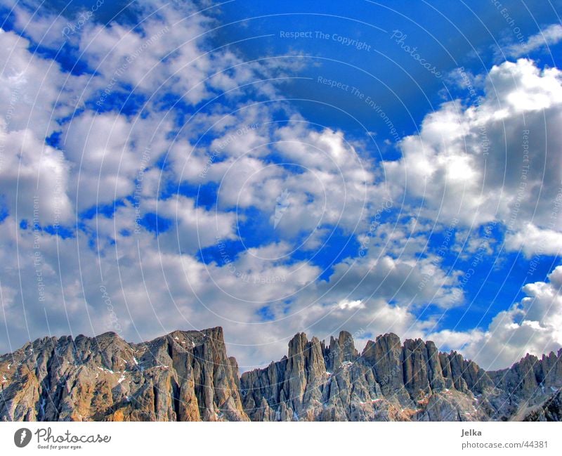 Dolomiti Berge u. Gebirge Himmel Wolken Alpen Heimweh Fernweh Hoffnung alpin Kalkalpen Dolomiten Italien Veneto Trient Südtirol Wolkenhimmel Norden norditalien