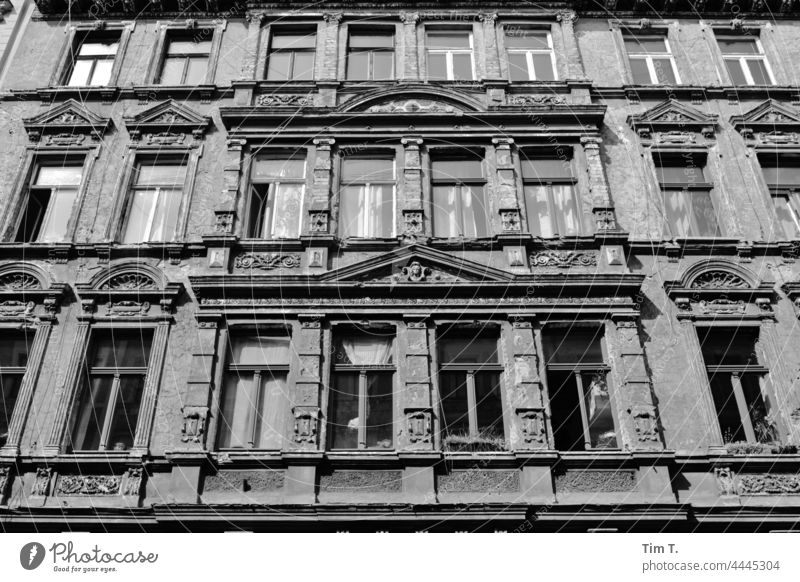 eine schöne alte Hausfassade Halle (Saale) Deutschland Halle Saale Sachsen Anhalt Menschenleer bnw Stadt Halle/Saale Fassade Architektur