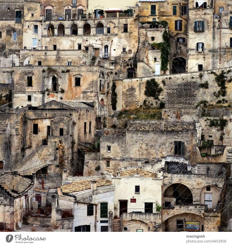 Die Sassi in Matera, Basilikata Italien Süditalien Ferien & Urlaub & Reisen Außenaufnahme Tourismus Landschaft Menschenleer Europa Architektur Altstadt Gebäude