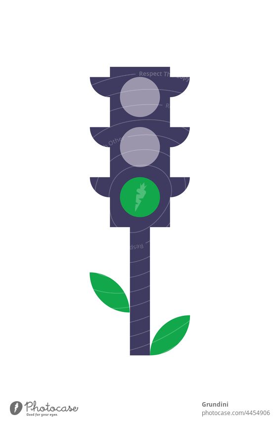 Öko-Ampeln Ökologie Grafik u. Illustration graphisch einfach ökologisch Verkehr grün