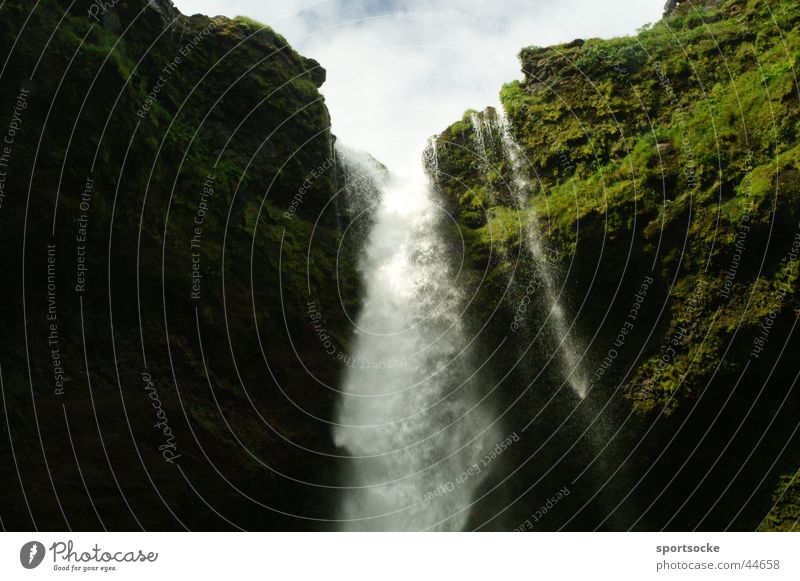 Wasserfall Island spritzen nass Natur