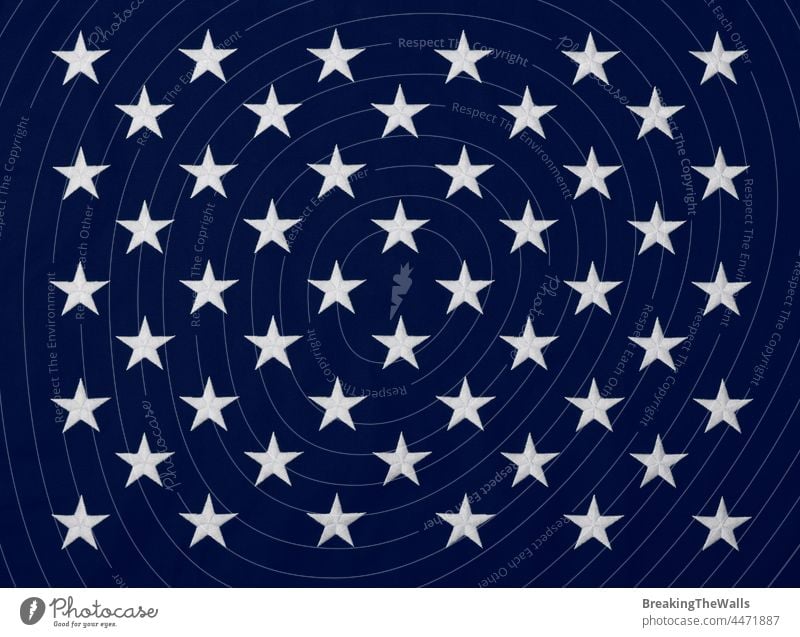 Gestickte Sterne der amerikanischen Flagge blau Kanton Fahne Amerikaner uns USA Vereinigte Staaten weiß Transparente Baumwolle Leinwand schwer Hintergrund