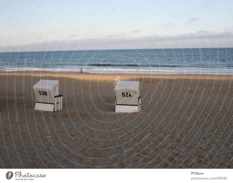 Frühstück am Meer Strand Morgen Sonnenaufgang Wolken Spaziergang Strandkorb Sylt Ferien & Urlaub & Reisen Rauschen Weitwinkel Sand Wege & Pfade Wasser