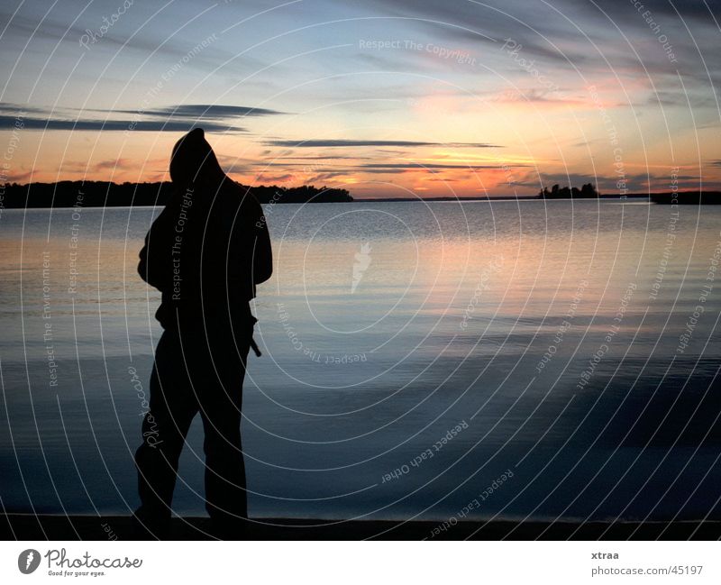 dawn fishing sweden See Angeln Dämmerung Camping Europa Silhuette Fishing Schweden Natur