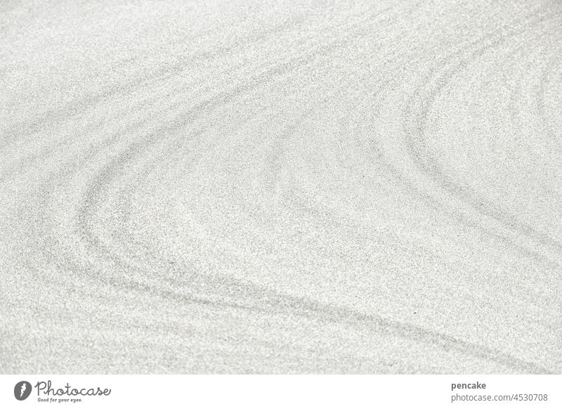 leichtigkeit | mit schwung Sand Welle Schwung Bewegung abstrakt Hintergrund Leichtigkeit Meer Spuren Wellen Strand Küste fließen Strukturen Strukturen & Formen