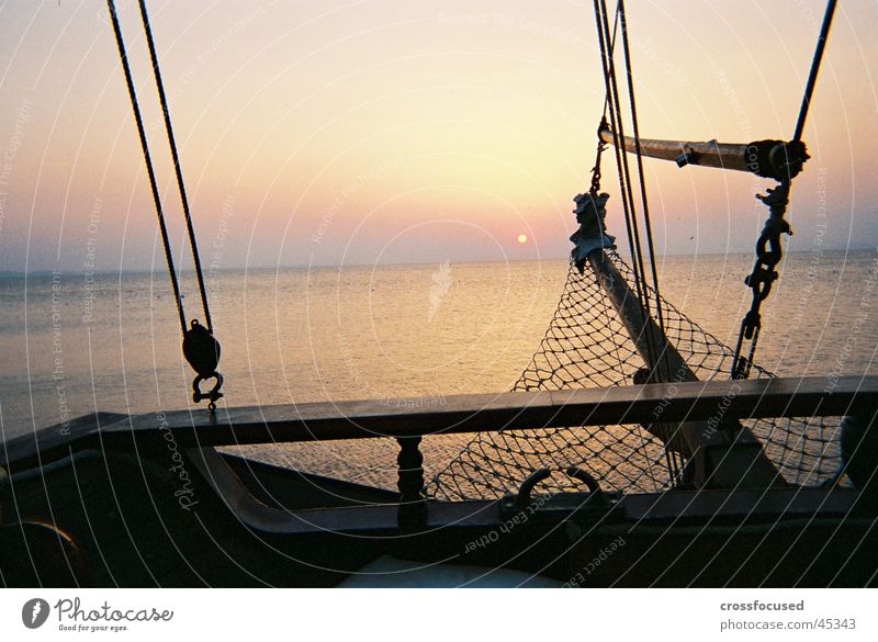 sunset Sonnenuntergang Meer Wasserfahrzeug Romantik Abend Ferien & Urlaub & Reisen