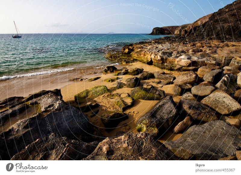 und Sommer in Lanzarote Spanien Erholung Ferien & Urlaub & Reisen Tourismus Ausflug Strand Meer Insel Wellen Segeln Natur Landschaft Sand Himmel Wolken Hügel