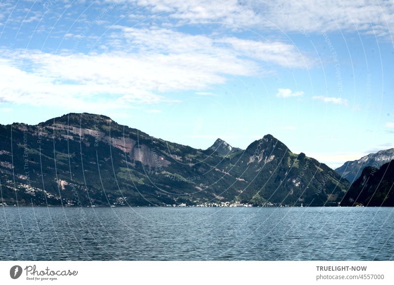 Spätsommer am Vierwaldstättersee (Lake Lucerne) Luzern Schweiz Natur Wasser See Landschaft Berge Berge u. Gebirge Vierwaldstätter See blau Panorama (Aussicht)