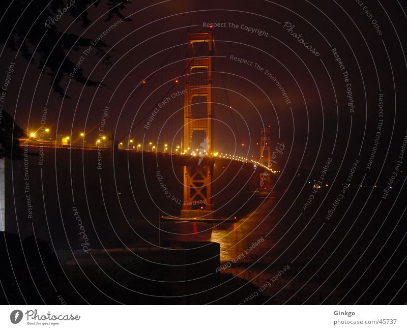 Golden Gate 2 Golden Gate Bridge San Francisco Nacht Langzeitbelichtung Brücke Licht Wasser