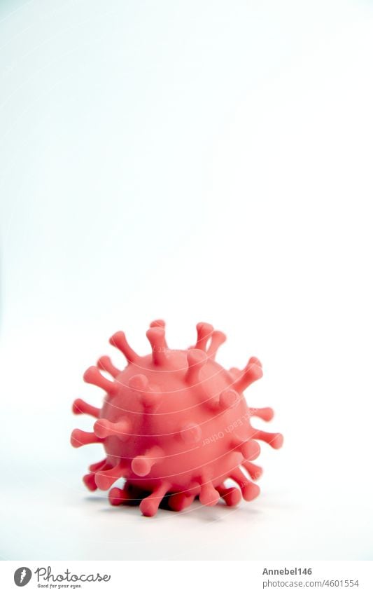Virus, Bakterium auf weißem Hintergrund, Pandemie Coronavirus Ausbruch Hintergrund mit Kopie Raum. Covid-19, medizinisches Gesundheitskonzept Seuche Medizin