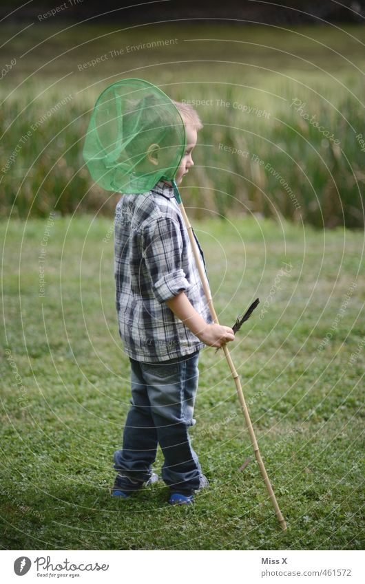 G. Netzer Freizeit & Hobby Spielen Angeln Kinderspiel Abenteuer Mensch maskulin Junge Kindheit 1 3-8 Jahre Wasser Wiese Teich Bach warten niedlich Kescher