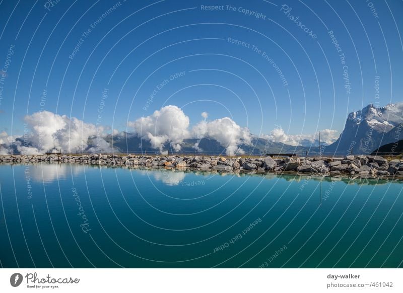 Mauer | Zwischen Himmel und Erde Natur Landschaft Urelemente Luft Wasser Wolken Horizont Sommer Schönes Wetter Schnee Felsen Alpen Berge u. Gebirge Gipfel