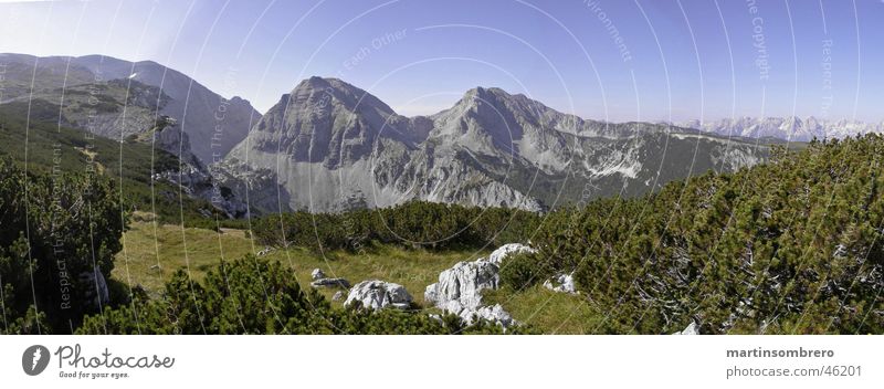 Alpenkitsch Horizont Panorama (Aussicht) wandern Berge u. Gebirge Natur Himmel Felsen groß Panorama (Bildformat)