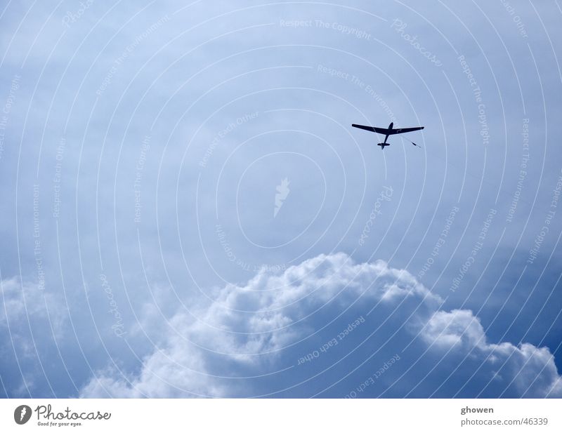 Blue Sky Wolken groß Segelflugzeug Flugzeug Freizeit & Hobby blau Luftverkehr Himmel