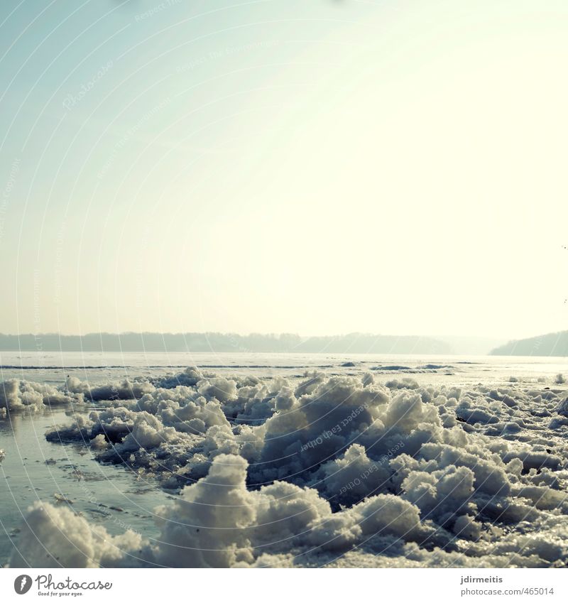 Eiszeit Umwelt Natur Landschaft Wasser Winter Wetter Frost Seeufer kalt Farbfoto Außenaufnahme Tag Zentralperspektive