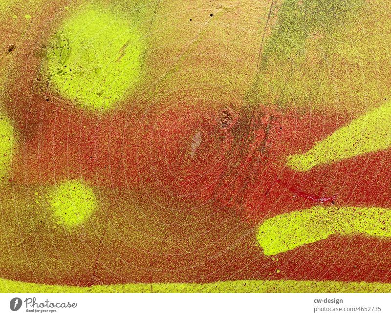 Gelb zu Orange mit Rot mehrfarbig Kreativität Wand graphisch Kunst Design Nahaufnahme Farbe des Jahres Zeichnung Highlights kunterbunt farbiger Hintergrund