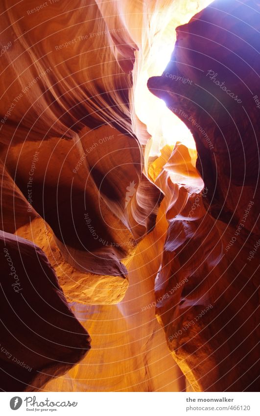 BEAM Erde Sand Antelope Canyon USA Arizona Menschenleer außergewöhnlich dunkel weich braun gelb gold orange Warmherzigkeit Abenteuer bizarr Umwelt Beam Farbfoto