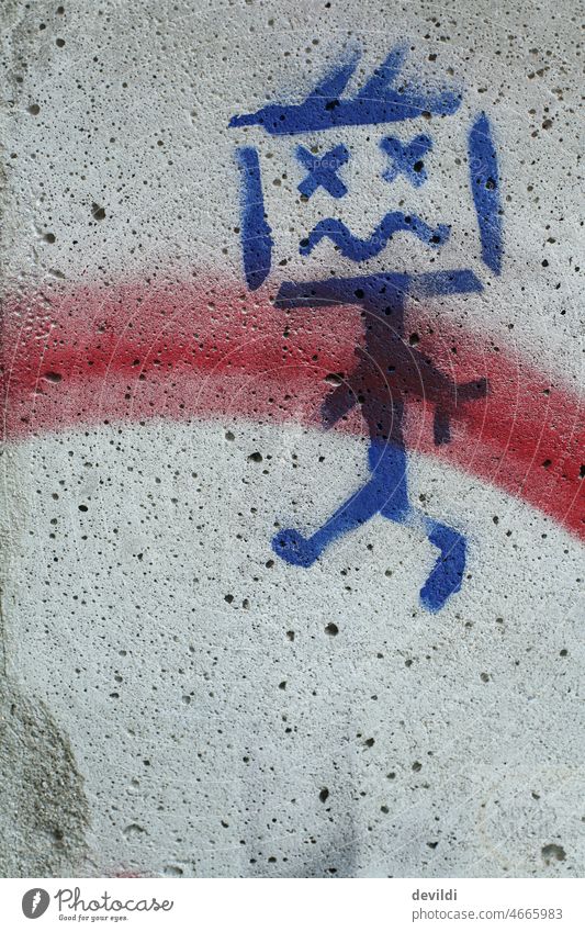 TV total- Graffiti an Hauswand Wand bunt Farbfoto Außenaufnahme Mauer Schriftzeichen Fassade Schmiererei Jugendkultur Straßenkunst trashig Kreativität Kultur