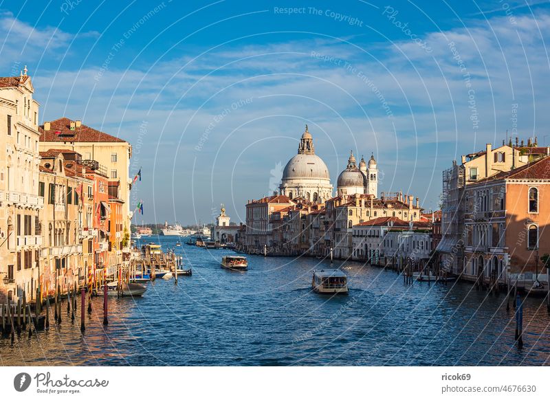 Blick auf die Kirche Santa Maria della Salute in Venedig, Italien Stadt Architektur Barock Haus Gebäude historisch alt Bauwerk Votivkirche Canal Grande Kanal