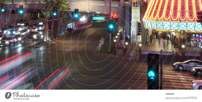 grün Ampel Verkehr Las Vegas Amerika Nacht fahren Mischung PKW Straße Beleuchtung