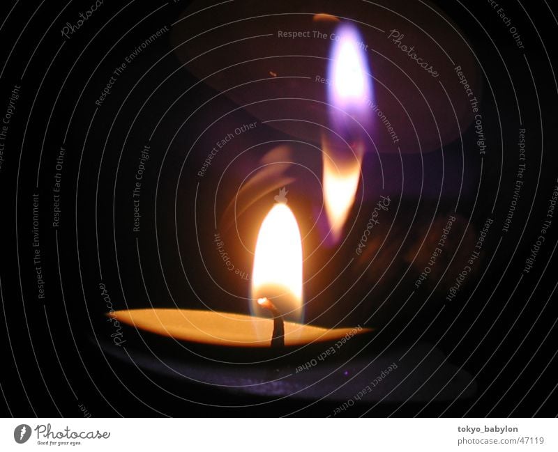Teelicht Kerzenflamme Reflexion & Spiegelung Kerzenschein Flamme Brand candles