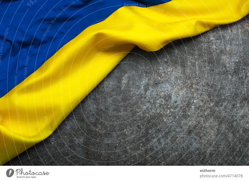 Nationale Flagge der Ukraine Hintergrund mit Kopie Raum Selbstständigkeit Regierung Welt Zustand Europa Krieg Russland Frieden Diplomatie Nationalflagge