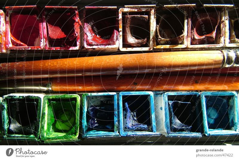 mein Aquarellkasten Kunst mehrfarbig Pinsel Farbmittel aquarellkasten Farbe streichen Künstler