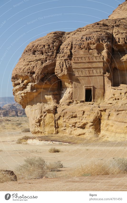 im königreich saudi-arabien malerisch Ruinen Denkmal Antiquität Geologie Kunst behauen madain saleh Gräber Naher Osten Kultur Nabatäerreich Oase Park Petra ksa