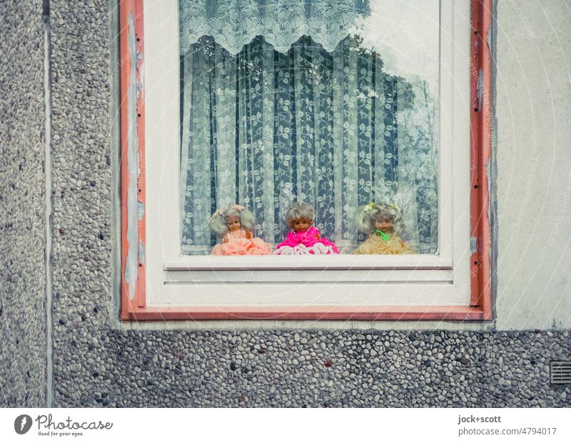 Baby Puppe Liebe Dekoration & Verzierung Häusliches Leben Wand Fenster Babypuppe Sammlung Beton Kitsch rosa gleich Leidenschaft Stolz Kreativität Gardine Stil