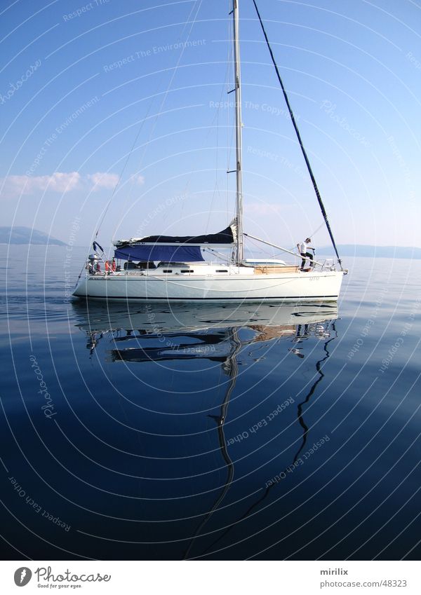 Flaute Segeln Segelschiff Himmel Reflexion & Spiegelung Wellen Meer langsam sailing ship sky Wasser water reflection waves sea Mittelmeer mediterranean blau