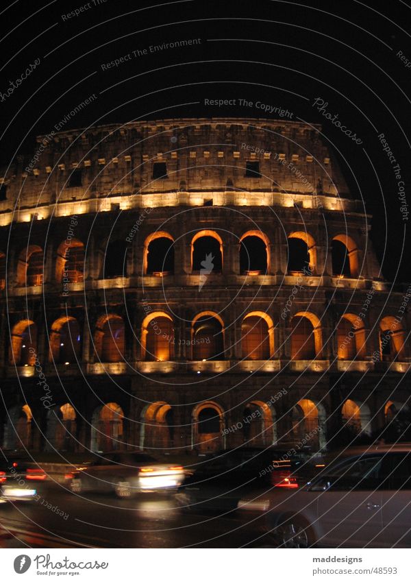 Rom Kolosseum Nacht Europa Italien historisch Langzeitbelichtung Geschwindigkeit Außenaufnahme alt Architektur
