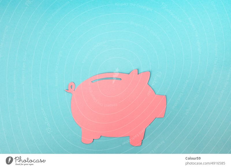 Rosa Sparschwein ausschneiden Bank Schweinchen Geld Papier Kind rosa zeichnen Hintergrund Einsparung Zeichnungen Konzept reich Wirtschaft Handwerk sparen