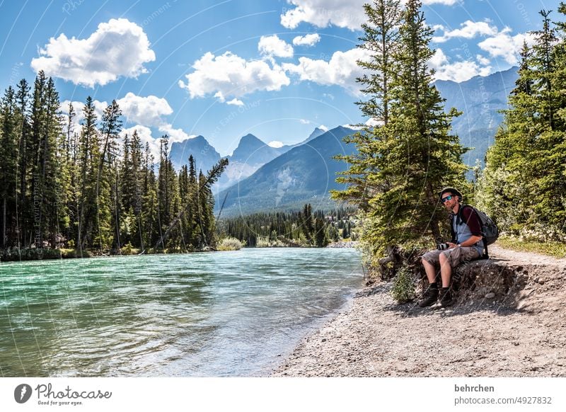 alles ist im fluss Wasser Abenteuer Bäume Wald Ferne Fluss Ferien & Urlaub & Reisen Fernweh Banff National Park Alberta Rocky Mountains Nordamerika canmore