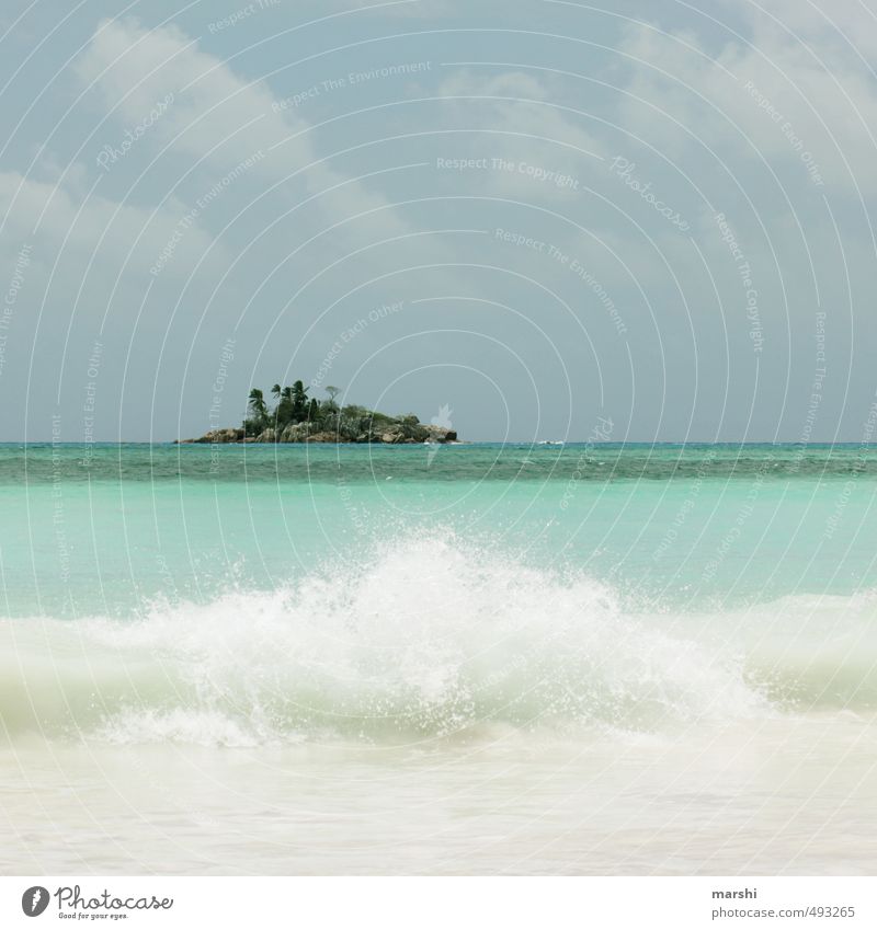 St. Pierre Natur Landschaft Himmel Wolken Sommer Schönes Wetter Wellen Küste Strand Meer blau Insel Seychellen türkis Ferien & Urlaub & Reisen Urlaubsstimmung