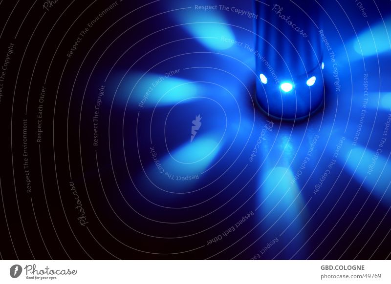 LED-UFO Taschenlampe Licht grell Indirektes Licht Lichtpunkt Kreis Langzeitbelichtung Leuchtdiode Energiewirtschaft blau Farbe lechtmittel Beleuchtung