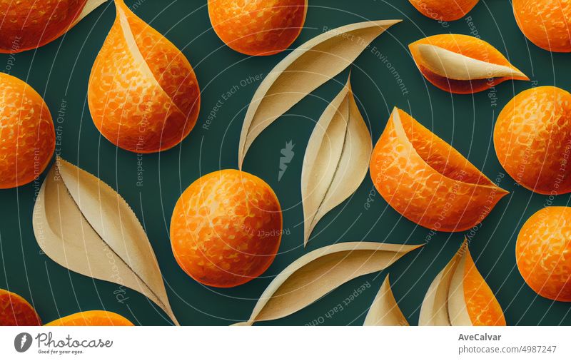 Künstlerische abstrakte skandinavischen Boho nahtlose Muster mit abstrakten Blumen und oranges.irregulären verschnörkelten Linien und abstrakte Form Textur