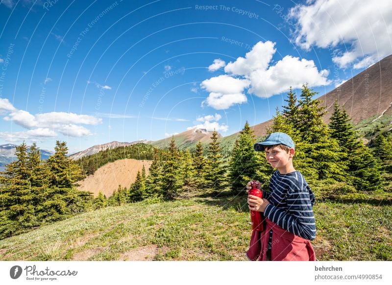 <3 Sohn Kind Kindheit Abenteuer Junge Nordamerika Wildnis Wald zufrieden Ferien & Urlaub & Reisen Kanada Zufriedenheit verträumt Fernweh Glück glücklich wandern