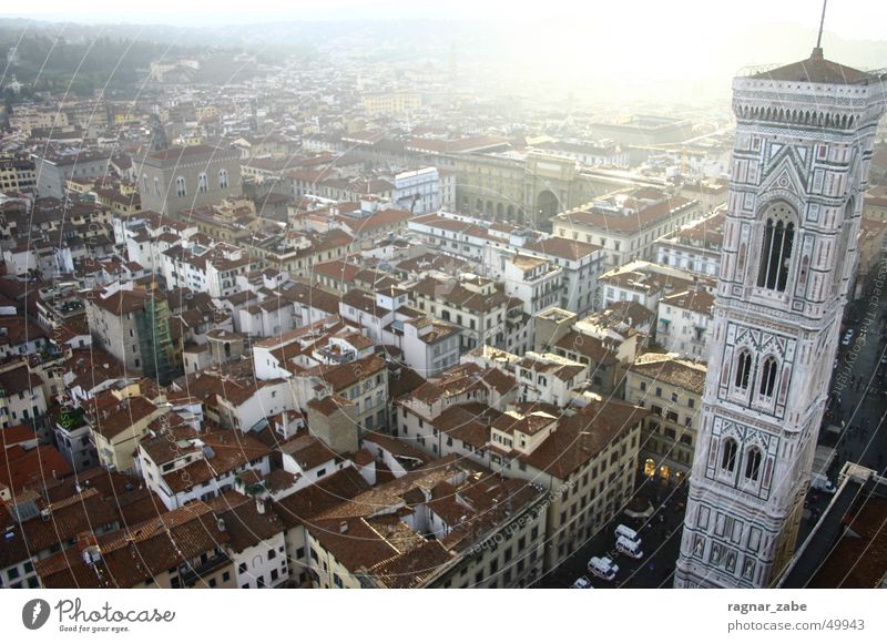 firenz tower Florenz Ausflug Italien Dach Sommer Glockenturm s. maria del fiore Religion & Glaube Dom Turm Sonne gegenlich Stadt Morgen